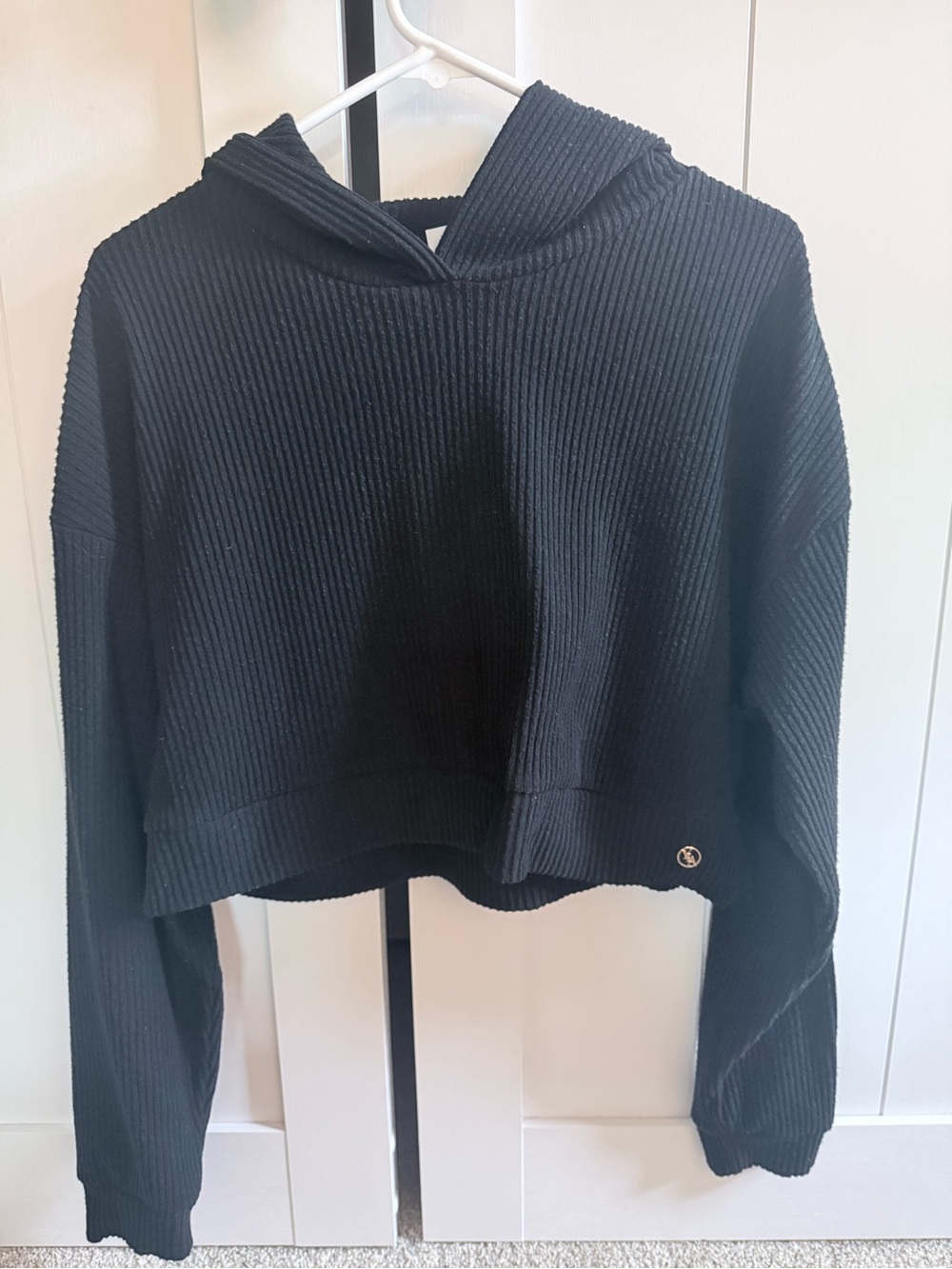 YoungLa cropped hoodie, waffle style, black, great condition.